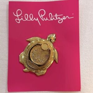 Lilly Pulitzer Gold Turtle Critter Phone Ring - NWT